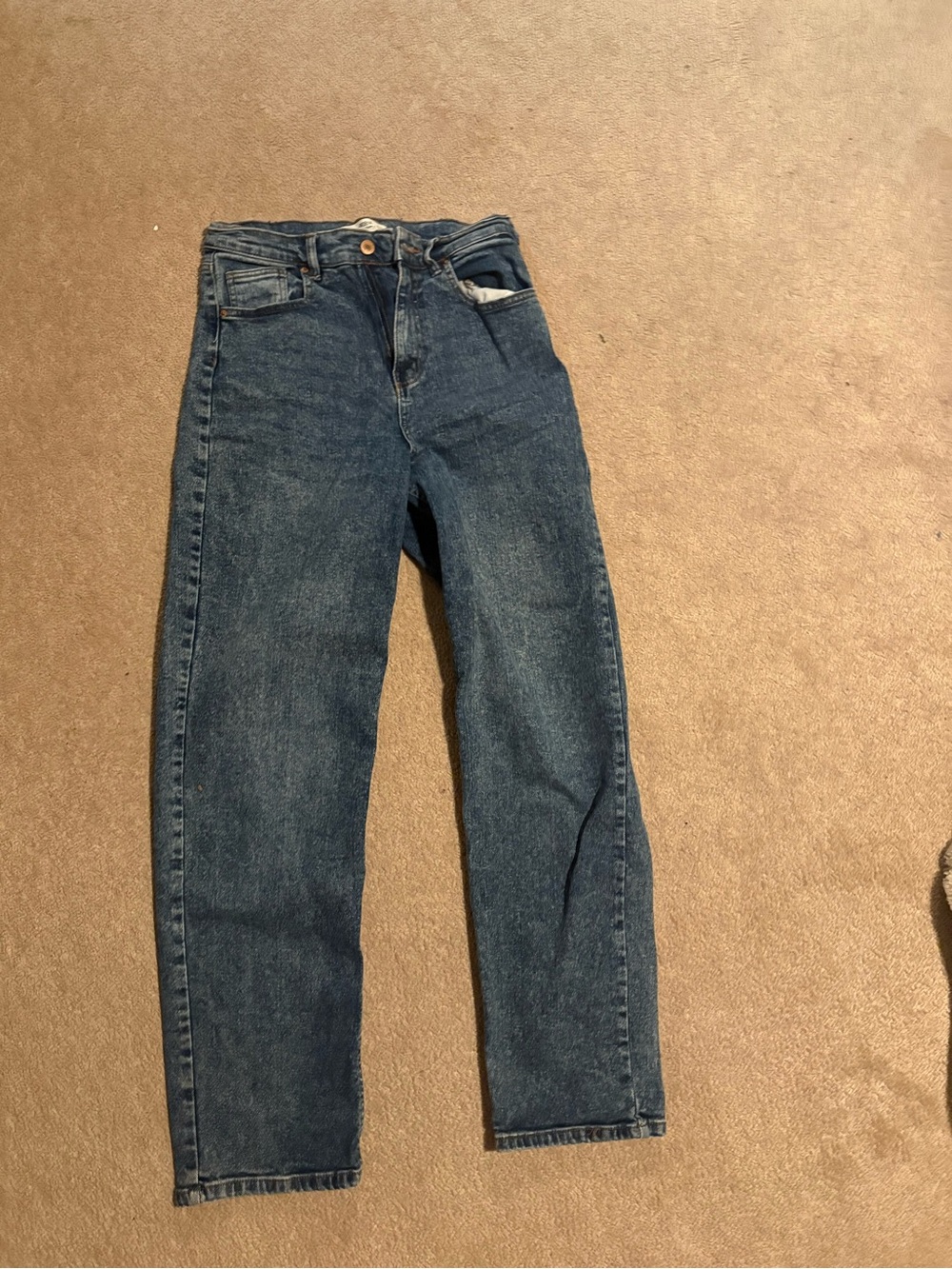 SIZE 07 Classic Womens Dark Blue Denim Jeans - Straight Fit